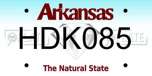 HDK085 Arkansas License Plate