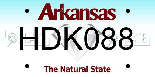 HDK088 Arkansas License Plate
