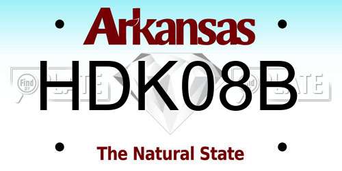 HDK08B Arkansas License Plate