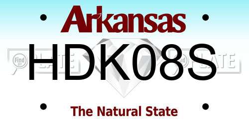 HDK08S Arkansas License Plate