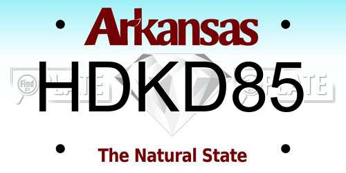 HDKD85 Arkansas License Plate