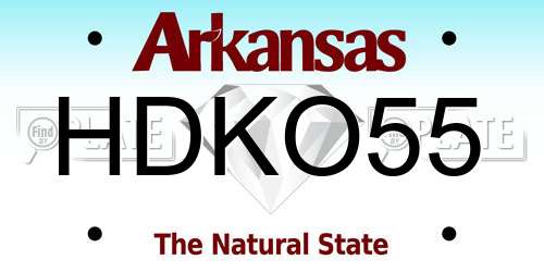 HDKO55 Arkansas License Plate