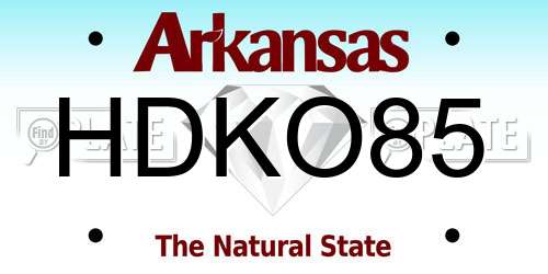 HDKO85 Arkansas License Plate