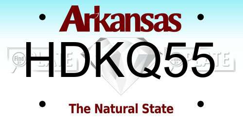 HDKQ55 Arkansas License Plate