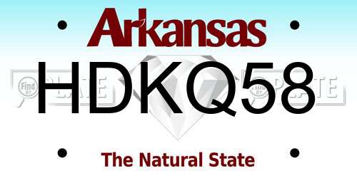 HDKQ58 Arkansas License Plate