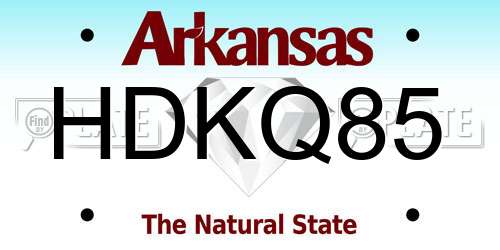 HDKQ85 Arkansas License Plate