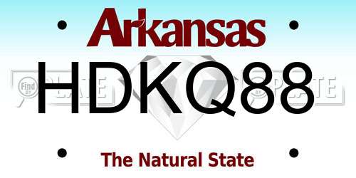 HDKQ88 Arkansas License Plate
