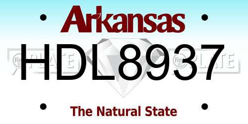 HDL8937 Arkansas License Plate
