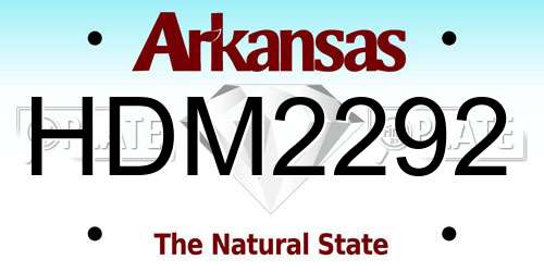 HDM2292 Arkansas License Plate