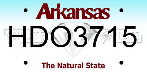 HDO3715 Arkansas License Plate