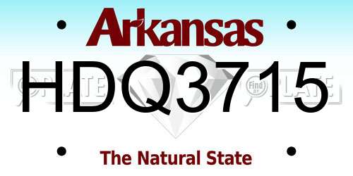 HDQ3715 Arkansas License Plate