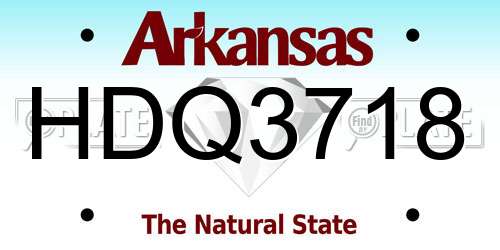 HDQ3718 Arkansas License Plate