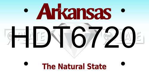HDT6720 Arkansas License Plate