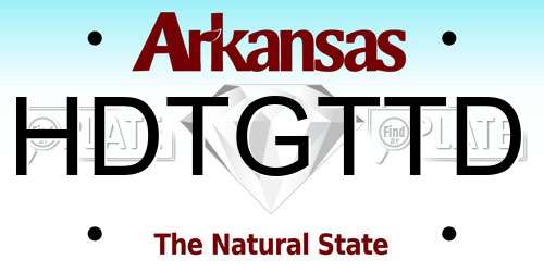 HDTGTTD Arkansas License Plate