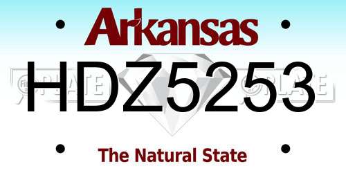 HDZ5253 Arkansas License Plate