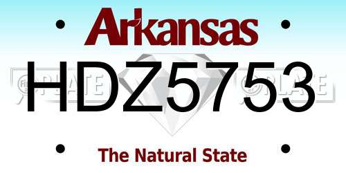 HDZ5753 Arkansas License Plate
