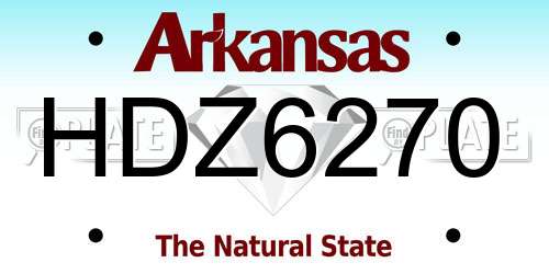 HDZ6270 Arkansas License Plate