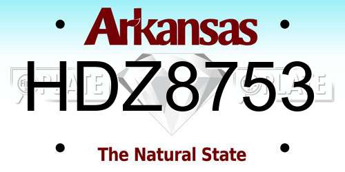 HDZ8753 Arkansas License Plate