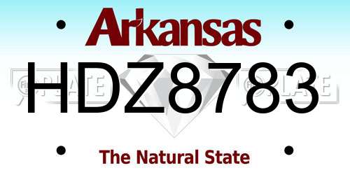 HDZ8783 Arkansas License Plate