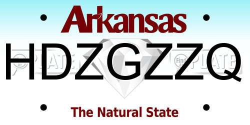 HDZGZZQ Arkansas License Plate