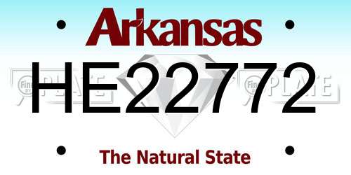 HE22772 Arkansas License Plate