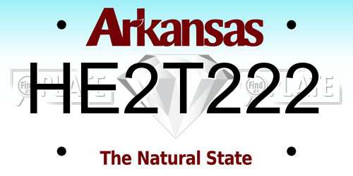 HE2T222 Arkansas License Plate