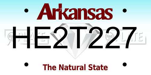HE2T227 Arkansas License Plate