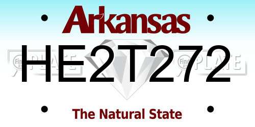 HE2T272 Arkansas License Plate