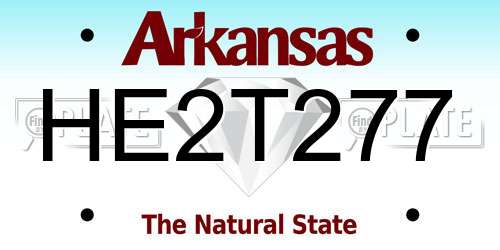HE2T277 Arkansas License Plate