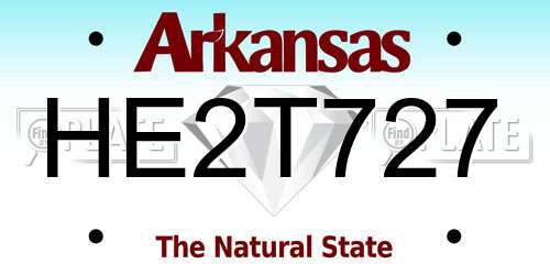 HE2T727 Arkansas License Plate
