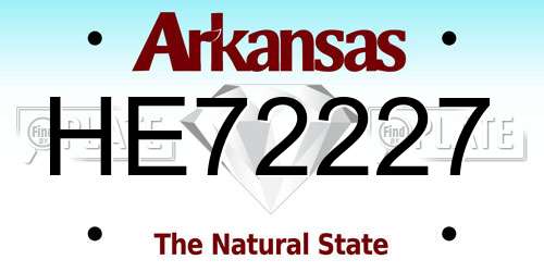 HE72227 Arkansas License Plate