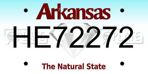HE72272 Arkansas License Plate