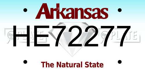 HE72277 Arkansas License Plate