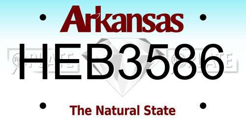 HEB3586 Arkansas License Plate
