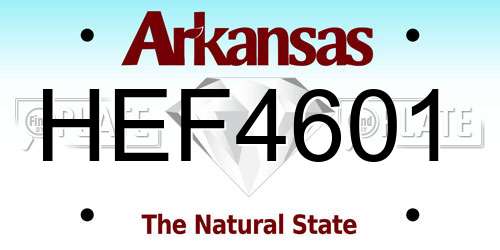 HEF4601 Arkansas License Plate