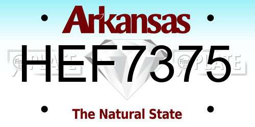 HEF7375 Arkansas License Plate