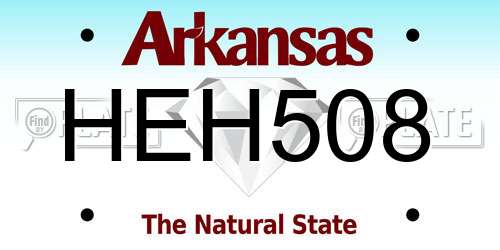 HEH508 Arkansas License Plate