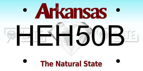 HEH50B Arkansas License Plate