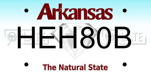HEH80B Arkansas License Plate