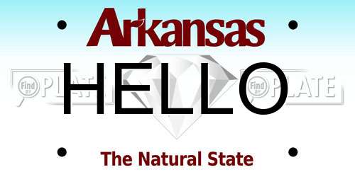 HELLO Arkansas License Plate