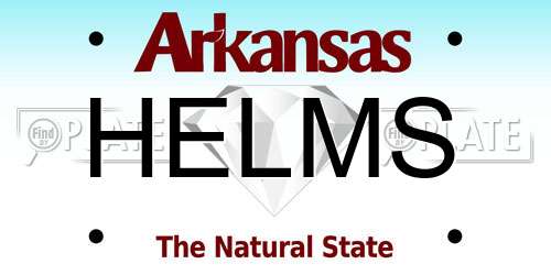 HELMS Arkansas License Plate