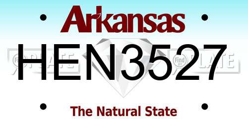 HEN3527 Arkansas License Plate