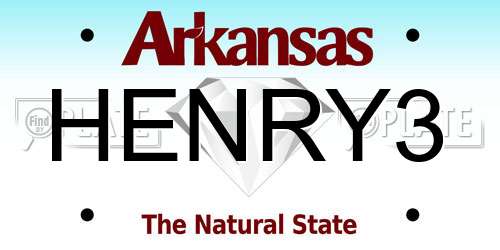 HENRY3 Arkansas License Plate