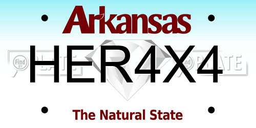 HER4X4 Arkansas License Plate