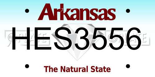 HES3556 Arkansas License Plate