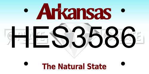 HES3586 Arkansas License Plate