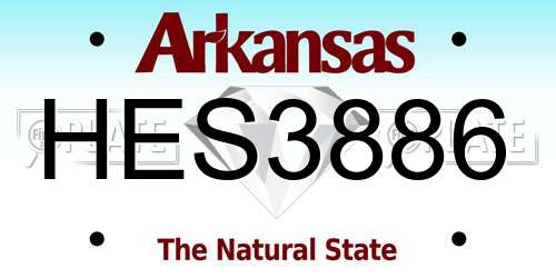 HES3886 Arkansas License Plate