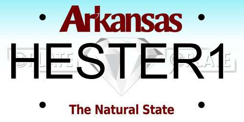 HESTER1 Arkansas License Plate