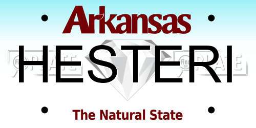 HESTERI Arkansas License Plate