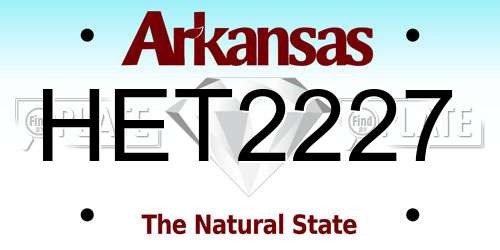 HET2227 Arkansas License Plate